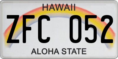 HI license plate ZFC052