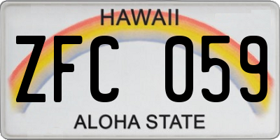 HI license plate ZFC059