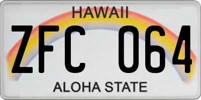 HI license plate ZFC064