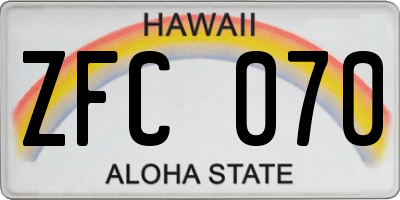 HI license plate ZFC070