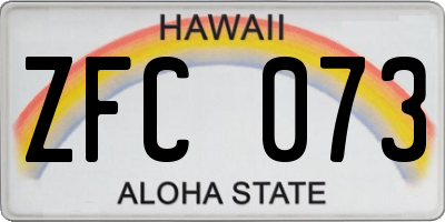 HI license plate ZFC073