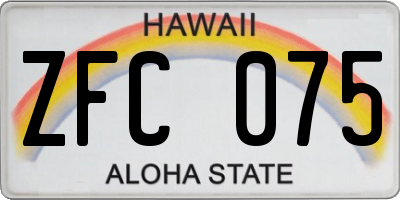 HI license plate ZFC075