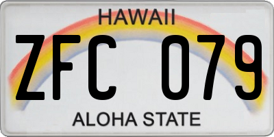 HI license plate ZFC079