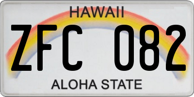 HI license plate ZFC082