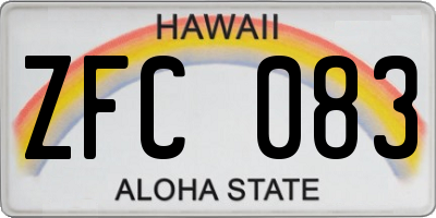 HI license plate ZFC083