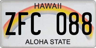 HI license plate ZFC088