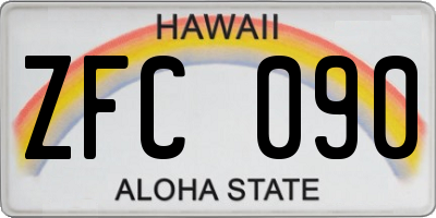 HI license plate ZFC090