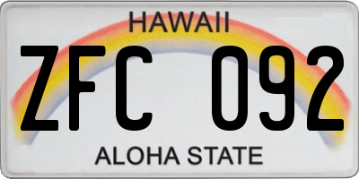 HI license plate ZFC092