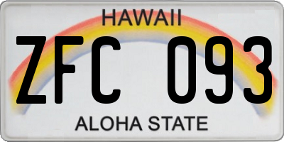 HI license plate ZFC093