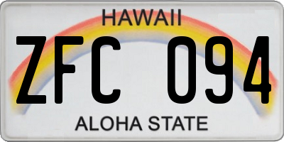 HI license plate ZFC094