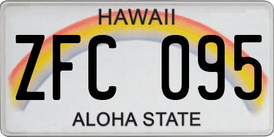 HI license plate ZFC095
