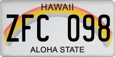 HI license plate ZFC098