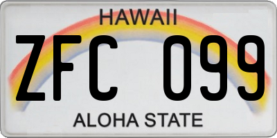 HI license plate ZFC099