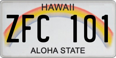 HI license plate ZFC101