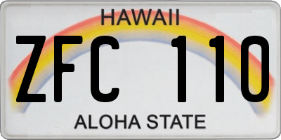 HI license plate ZFC110