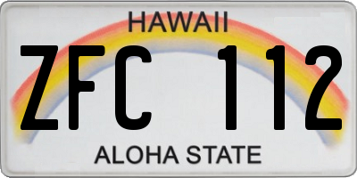 HI license plate ZFC112