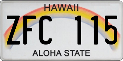 HI license plate ZFC115