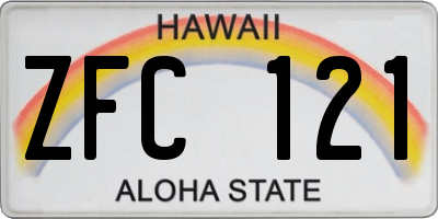 HI license plate ZFC121