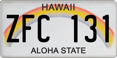 HI license plate ZFC131