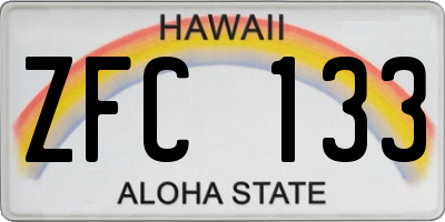 HI license plate ZFC133
