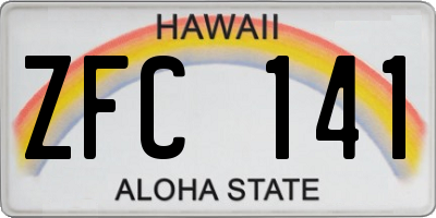 HI license plate ZFC141