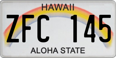 HI license plate ZFC145
