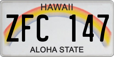 HI license plate ZFC147