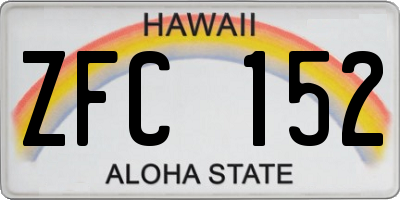 HI license plate ZFC152