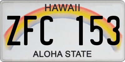HI license plate ZFC153