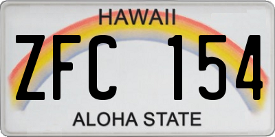 HI license plate ZFC154