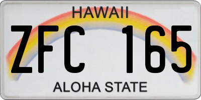 HI license plate ZFC165