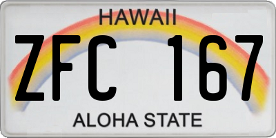 HI license plate ZFC167