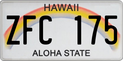 HI license plate ZFC175