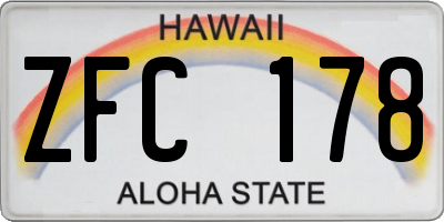 HI license plate ZFC178