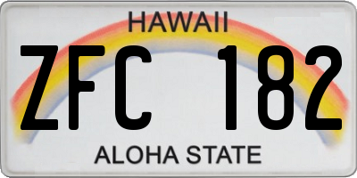 HI license plate ZFC182