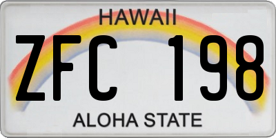HI license plate ZFC198