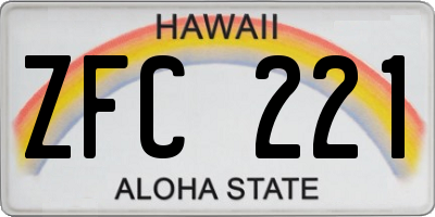 HI license plate ZFC221