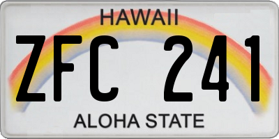 HI license plate ZFC241