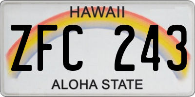 HI license plate ZFC243