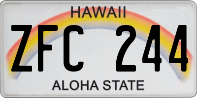 HI license plate ZFC244