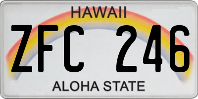 HI license plate ZFC246