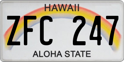 HI license plate ZFC247