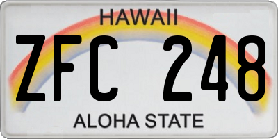 HI license plate ZFC248
