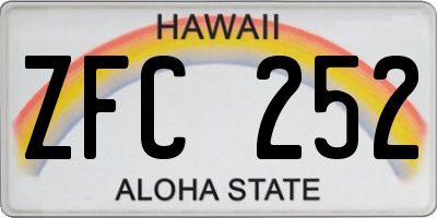 HI license plate ZFC252