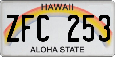 HI license plate ZFC253