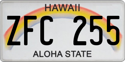 HI license plate ZFC255
