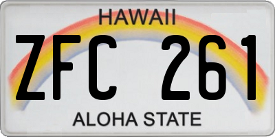 HI license plate ZFC261
