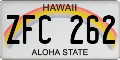 HI license plate ZFC262