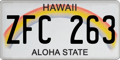 HI license plate ZFC263