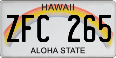 HI license plate ZFC265